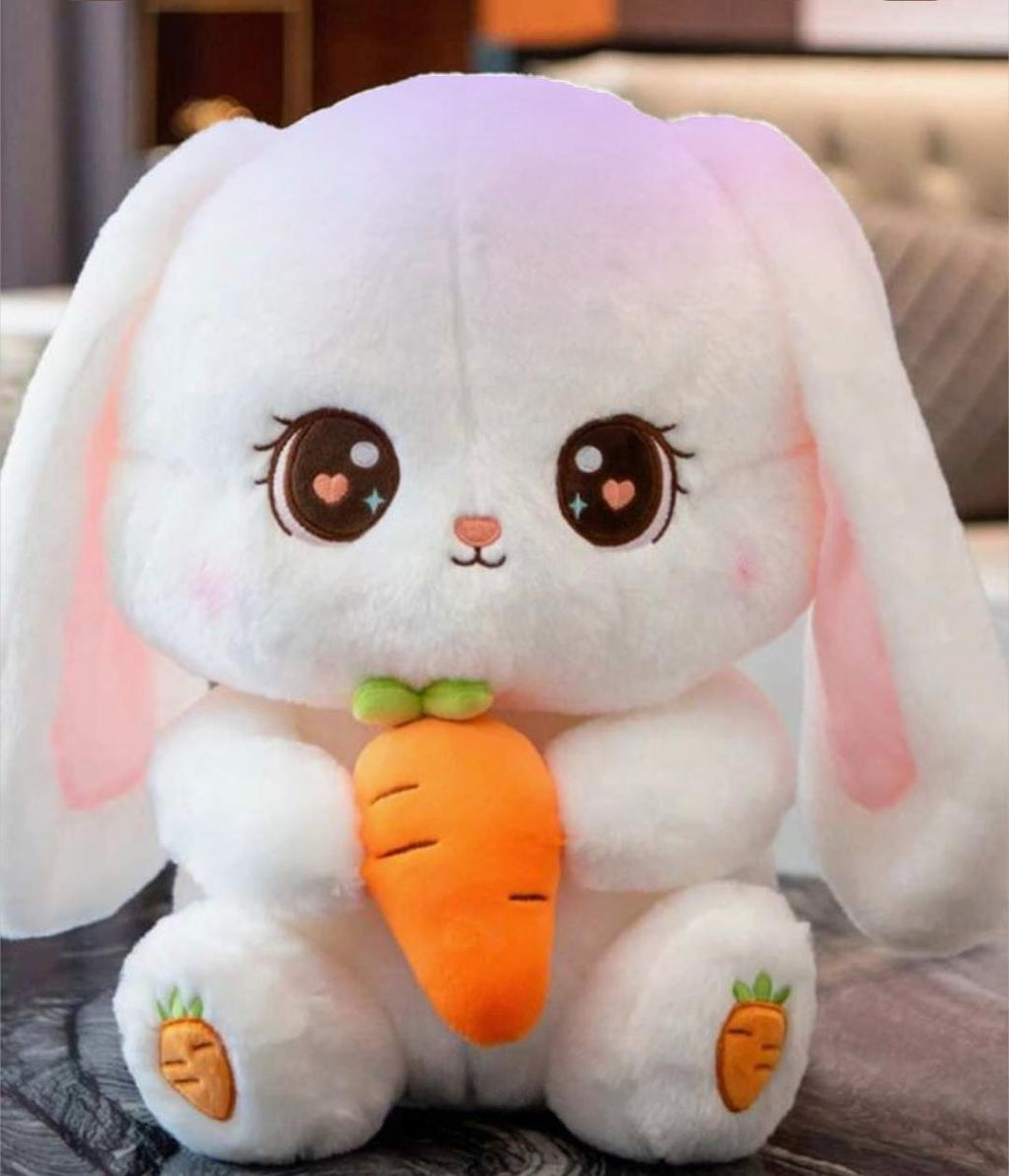 Carrot Bunny Plush Toy – Cute Rabbit with Carrot Soft Stuffed Animal | Kawaii Bunny Teddy for Kids & Gifts