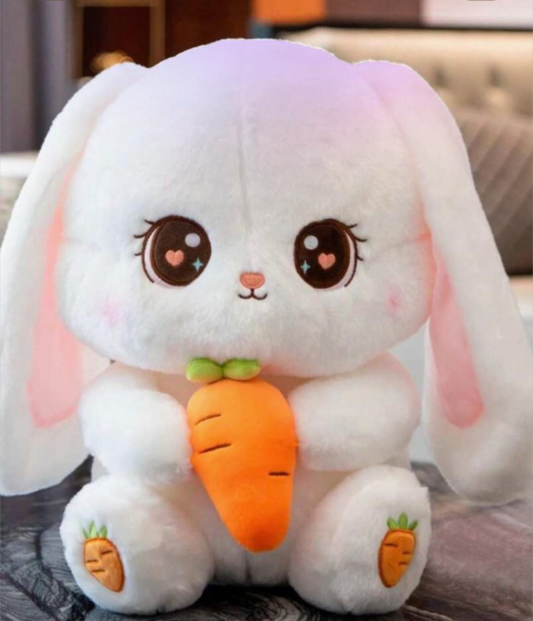 Carrot Bunny Plush Toy – Cute Rabbit with Carrot Soft Stuffed Animal | Kawaii Bunny Teddy for Kids & Gifts