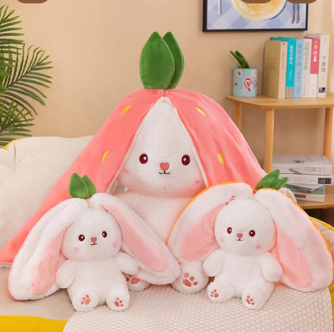 Reversible Bunny Plush Toy – 2-in-1 Flip Bunny Soft Stuffed Anima