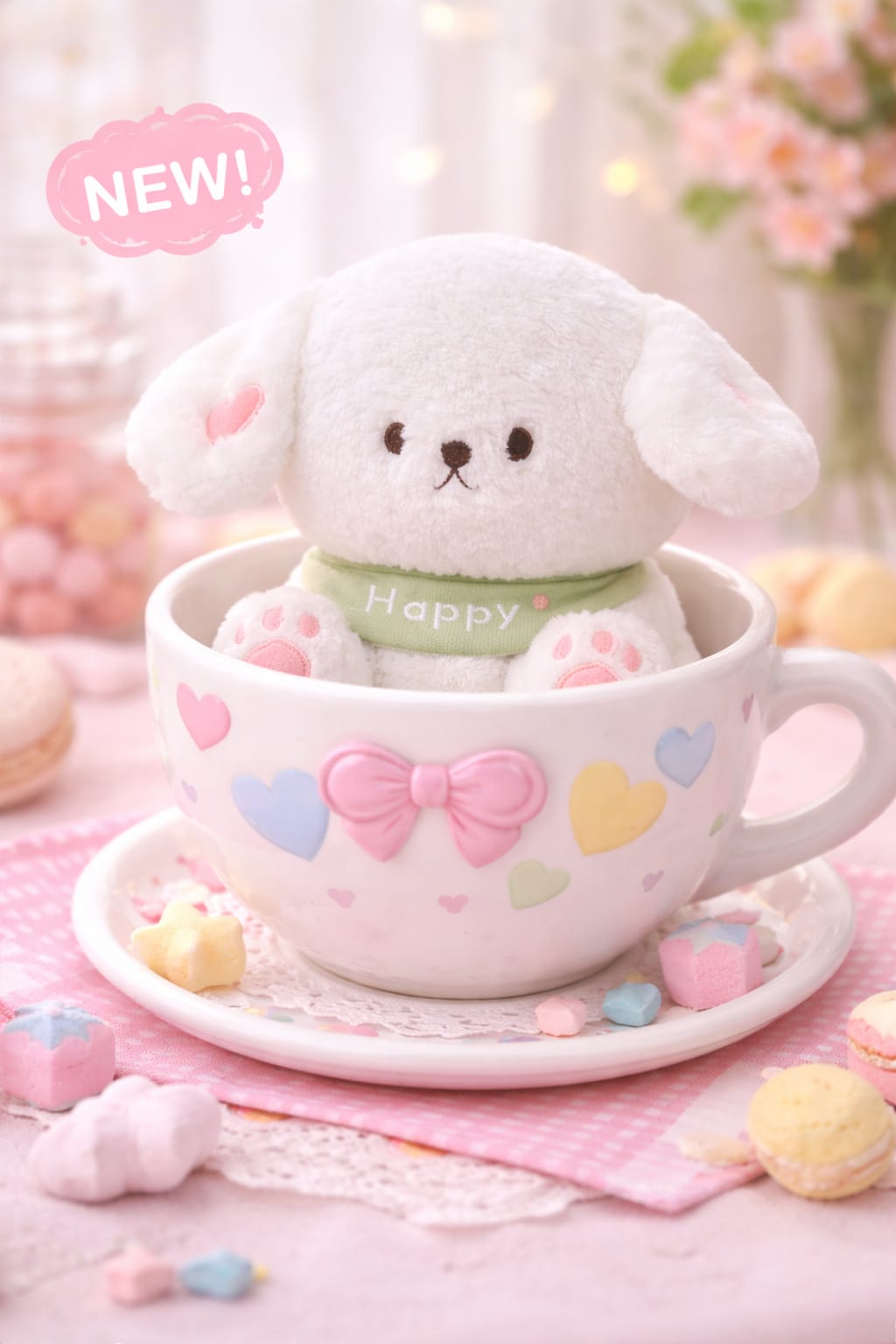 Cute Happy Dog Plush Toy – Soft Smiling Puppy Stuffed Animal | Adorable Cuddly Dog Teddy for Kids & Gifts