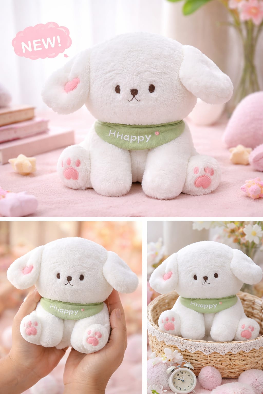 Cute Happy Dog Plush Toy – Soft Smiling Puppy Stuffed Animal | Adorable Cuddly Dog Teddy for Kids & Gifts