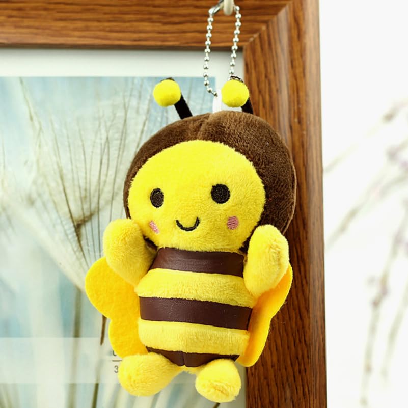 Honey Bee Plush Keychain – Cute Soft Bee Keyring | Kawaii Mini Stuffed Animal Keychain for Bags & Gifts