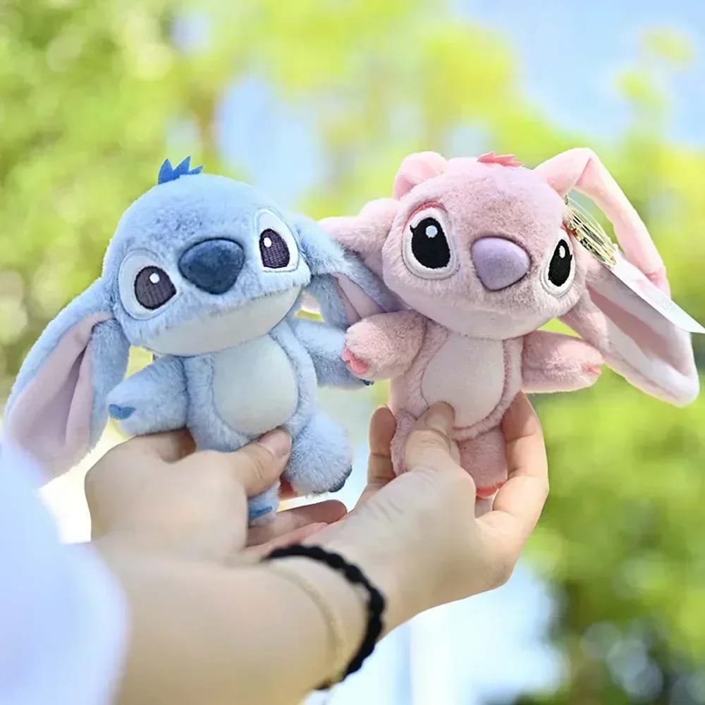 Stitch Plush Keychain – Cute Blue Cartoon Keyring | Soft Kawaii Bag Charm for Kids & Gifts