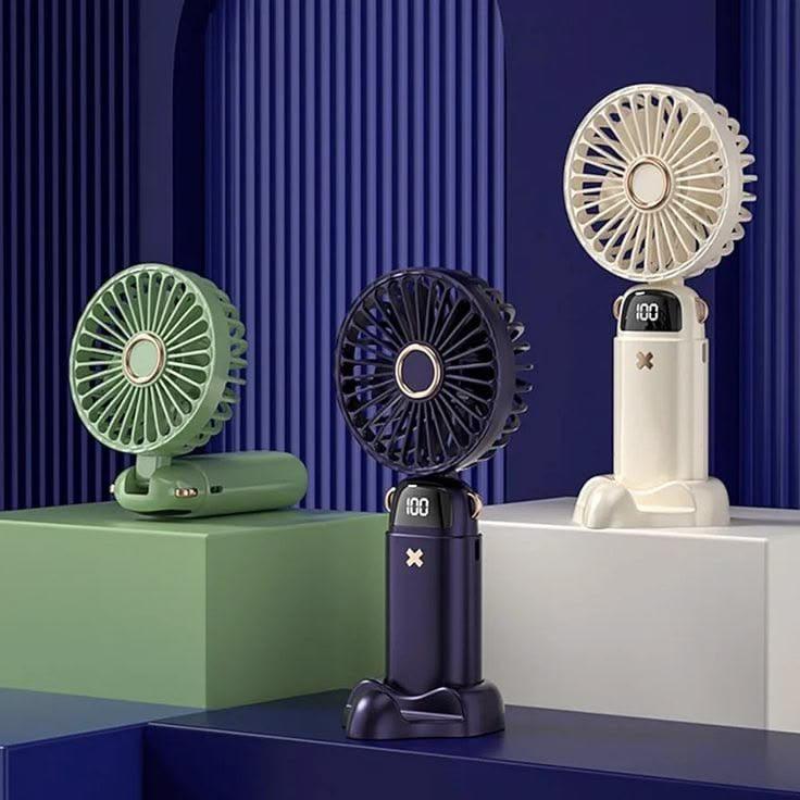 Mini Digital Hand Fan | LED Display Battery Fan | Portable Pocket Fan for Travel & Office