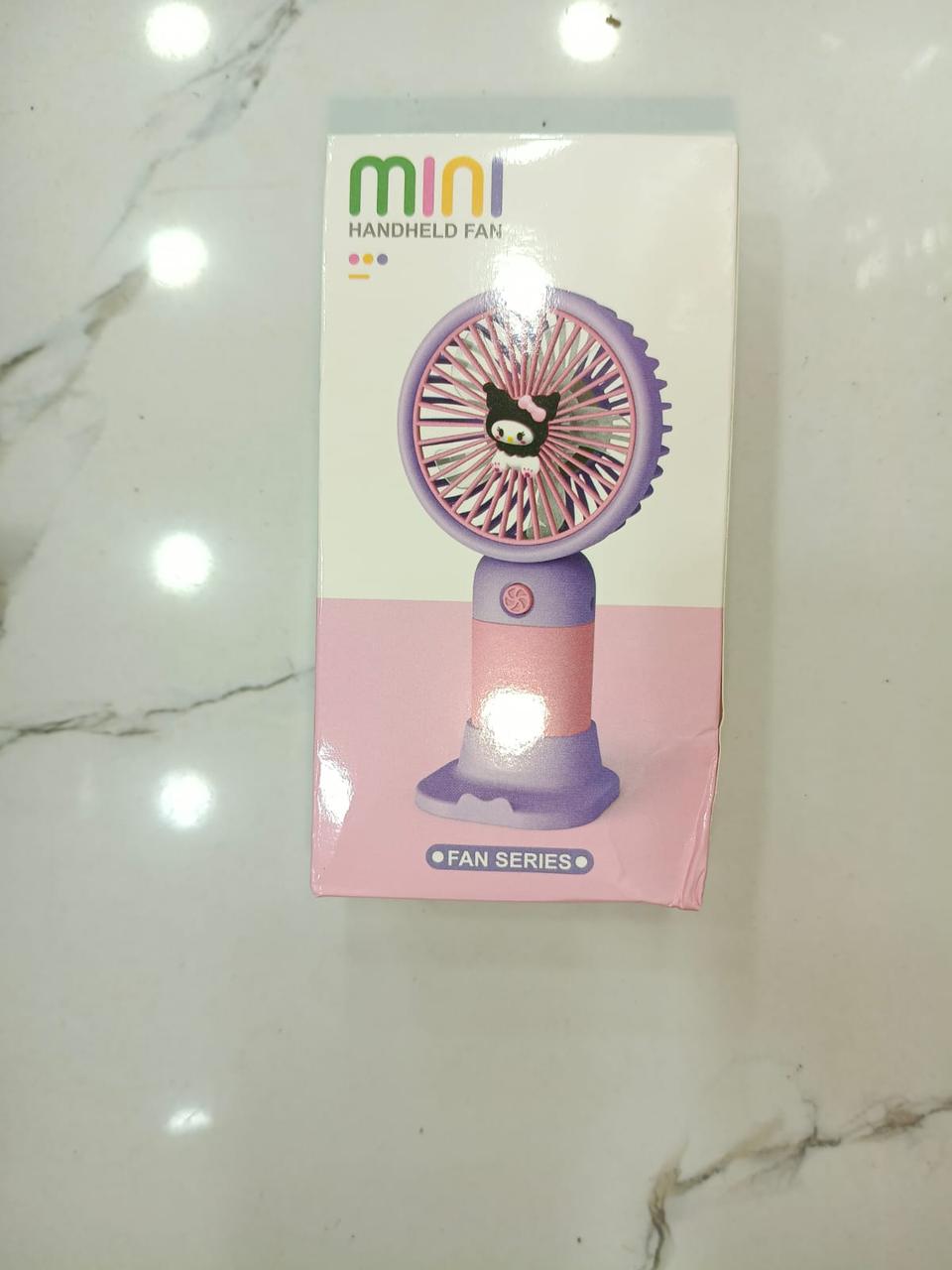 Mini Kuromi Hand Fan | Cute Kawaii Portable USB Fan | Cartoon Cooling Fan for Kids & Girls