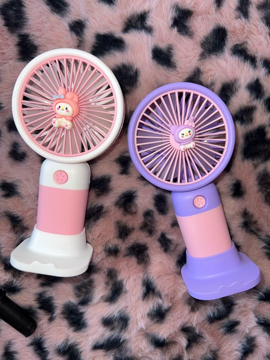 Mini Kuromi Hand Fan | Cute Kawaii Portable USB Fan | Cartoon Cooling Fan for Kids & Girls